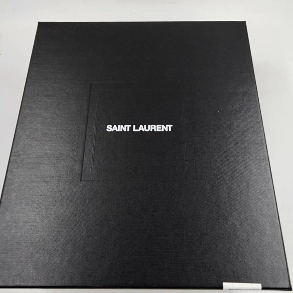 SAINT LAURENT 75mm Lambskin Leather Kitty Sandals Women's EU 36 Nero - Picture 3 of 15